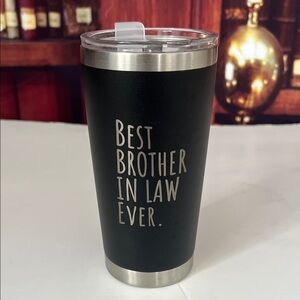 Gift for Brother in Law Black insulated Tumbler with Silver Accents